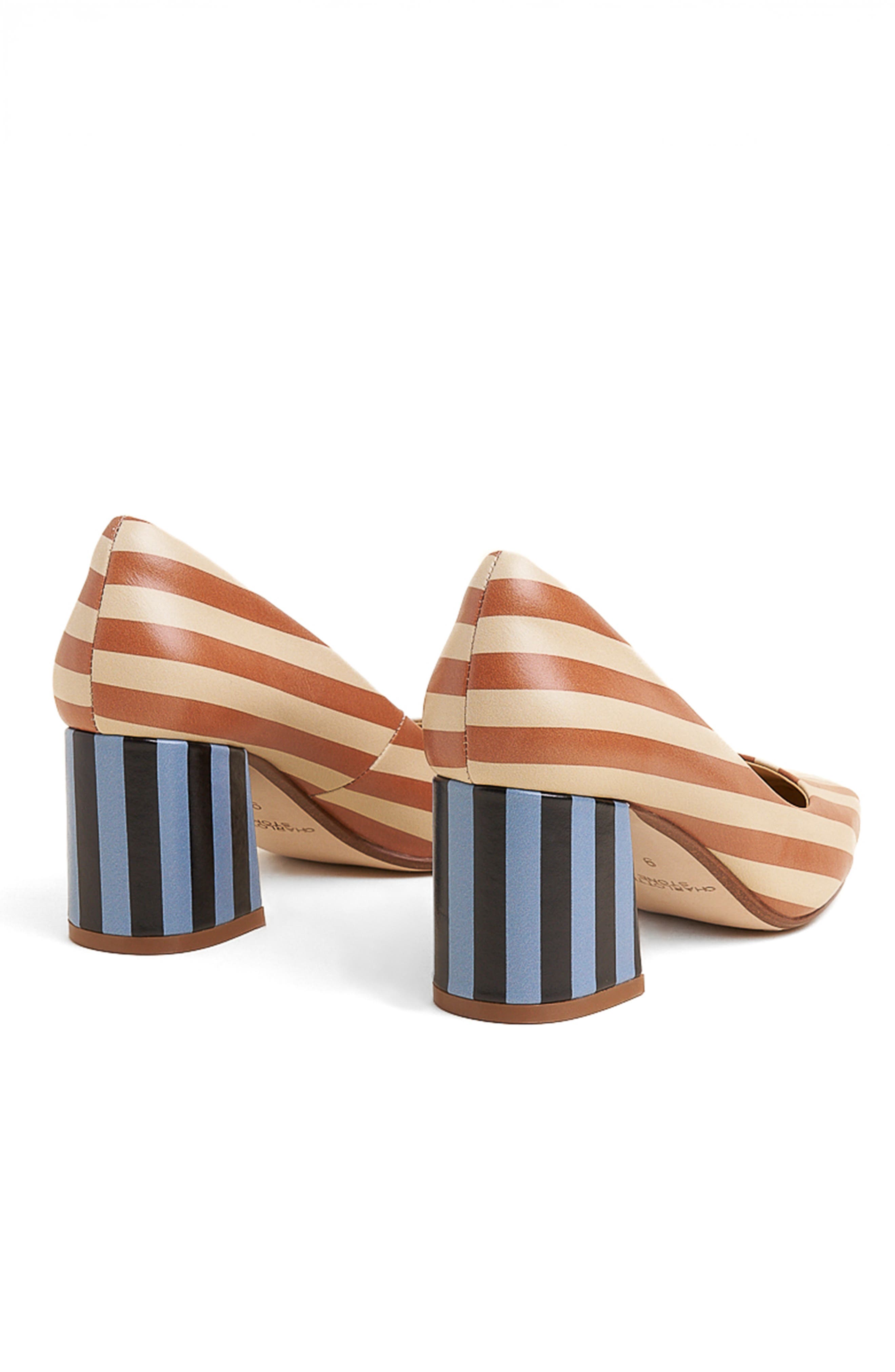 Charlotte Stone Estee Multicolor Square Toe Pump, Alternate, color, Camel Stripe