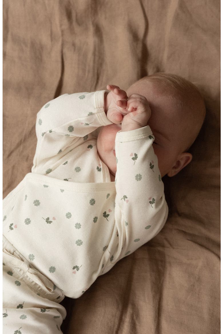 Kids' Long Sleeve Kimono Bodysuit, Alternate, color, LUCKY PRINT