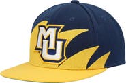 Mitchell & Ness Men's Mitchell & Ness Gold/Navy Marquette Golden Eagles Sharktooth Snapback Hat