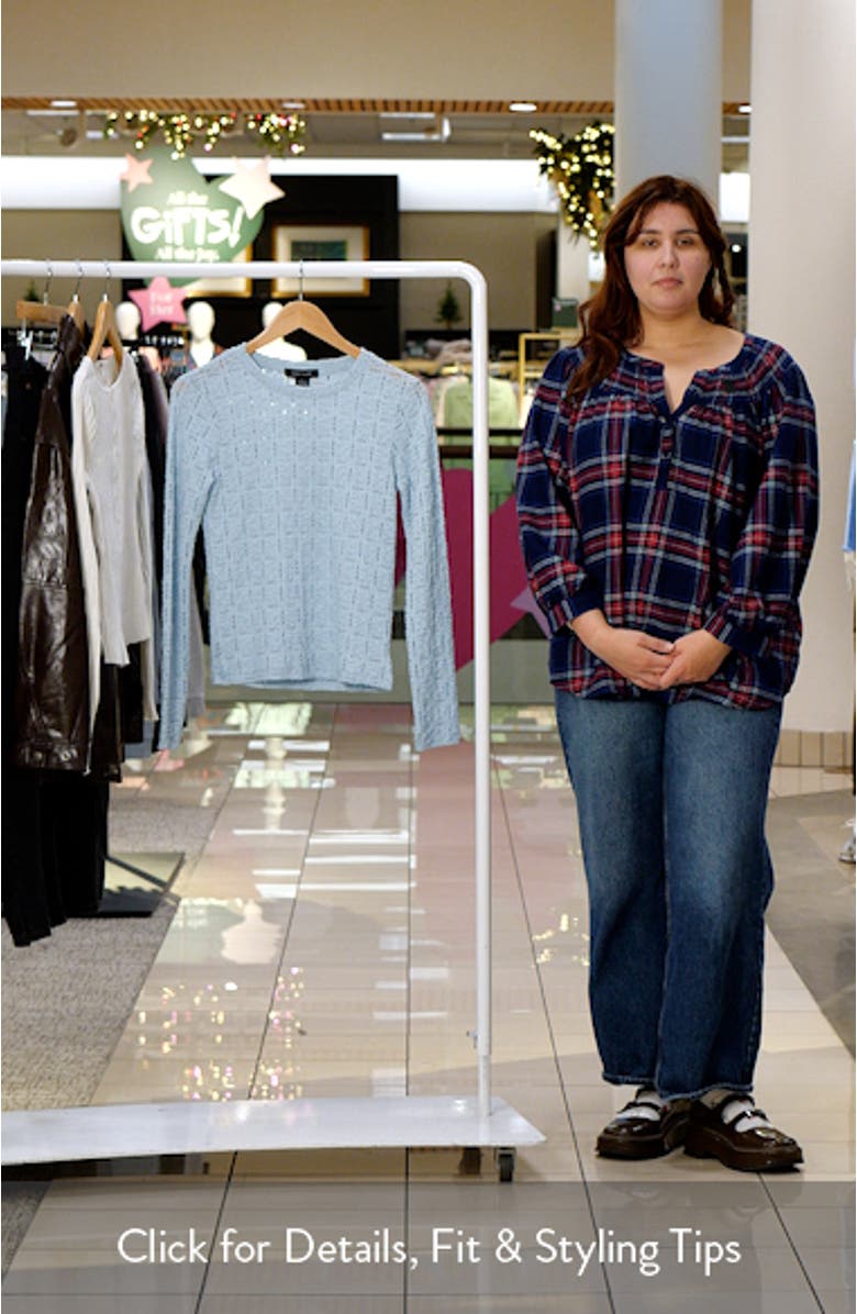 Perfect Long Sleeve Puckered Lace T-Shirt, sales video thumbnail