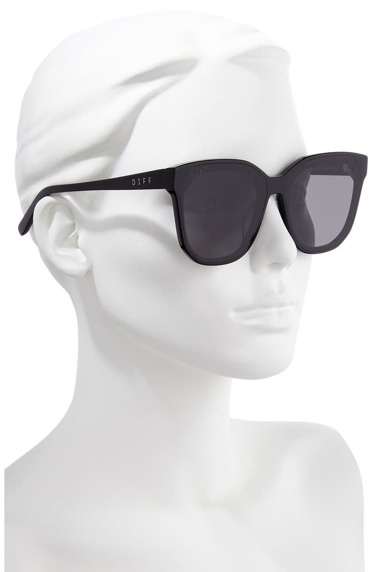 Gia 62mm Oversize Square Sunglasses, Alternate, color, BLACK/ GREY
