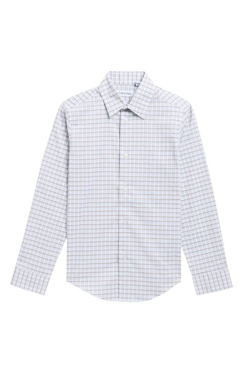 Kids' Plaid Stretch Button-Up Shirt