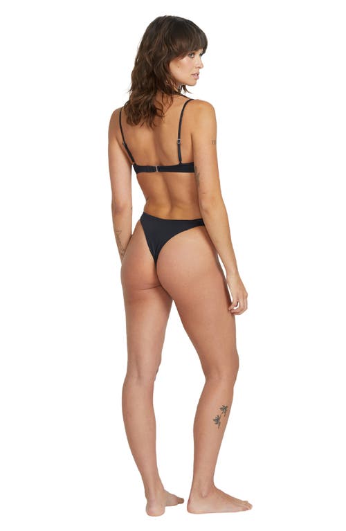 Volcom Simply Seamless Tiny Bikini Bottoms In Black