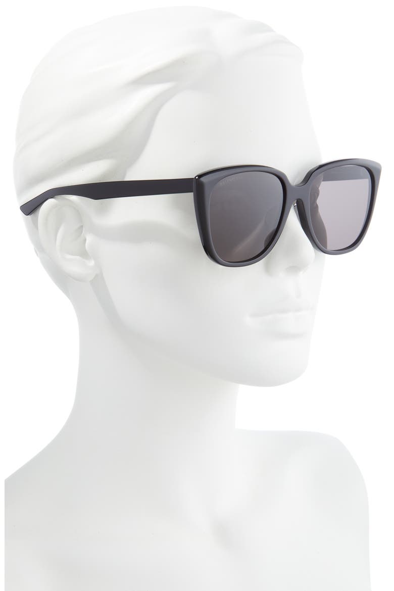 57mm Square Sunglasses, Alternate, color, BLACK BLACK GREY