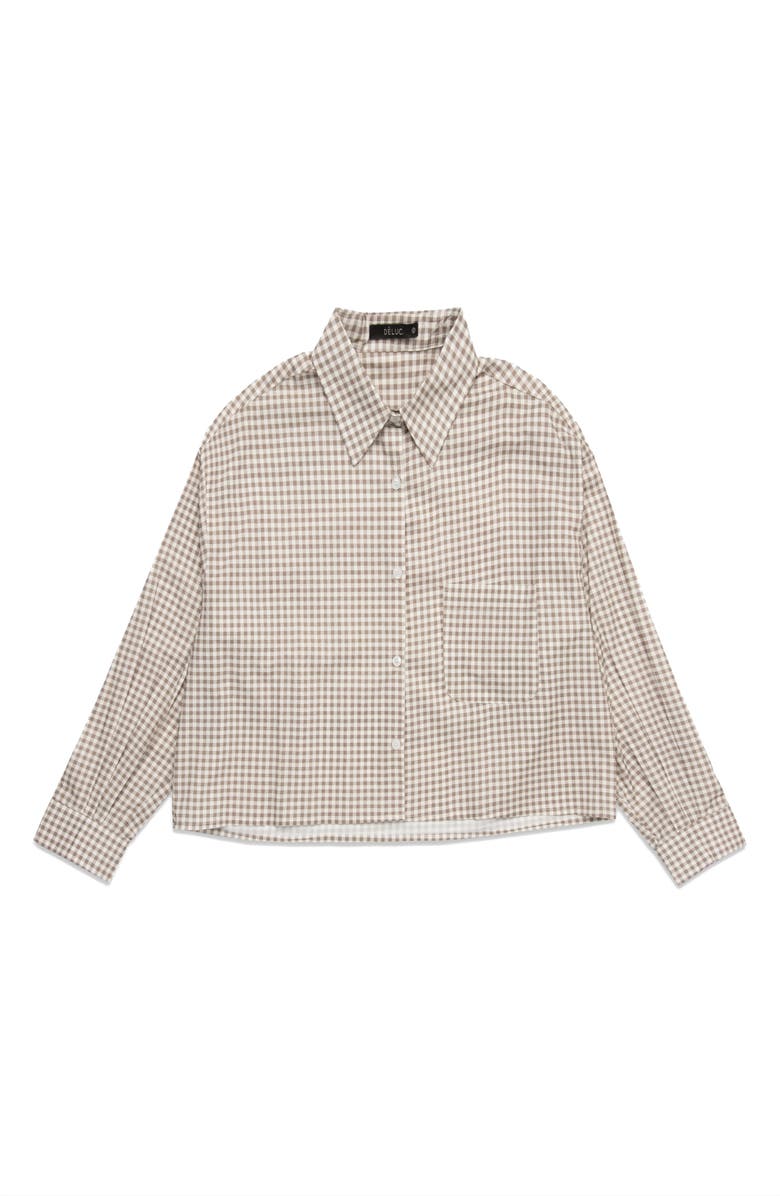 DELUC Lance Check Print Cotton Poplin Shirt, Main, color, Vichy Mink