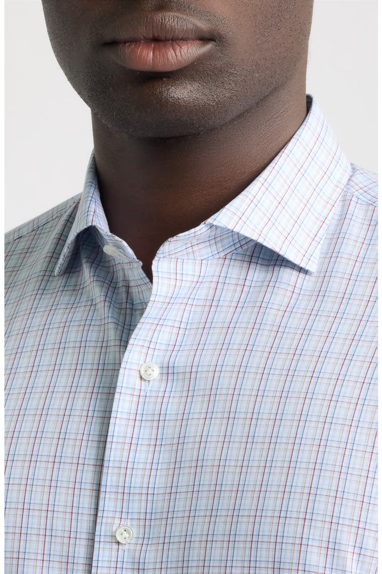 Crown Crafted Amos Plaid Cotton Sport Shirt, Alternate, color, WHITEHAVEN BLUE