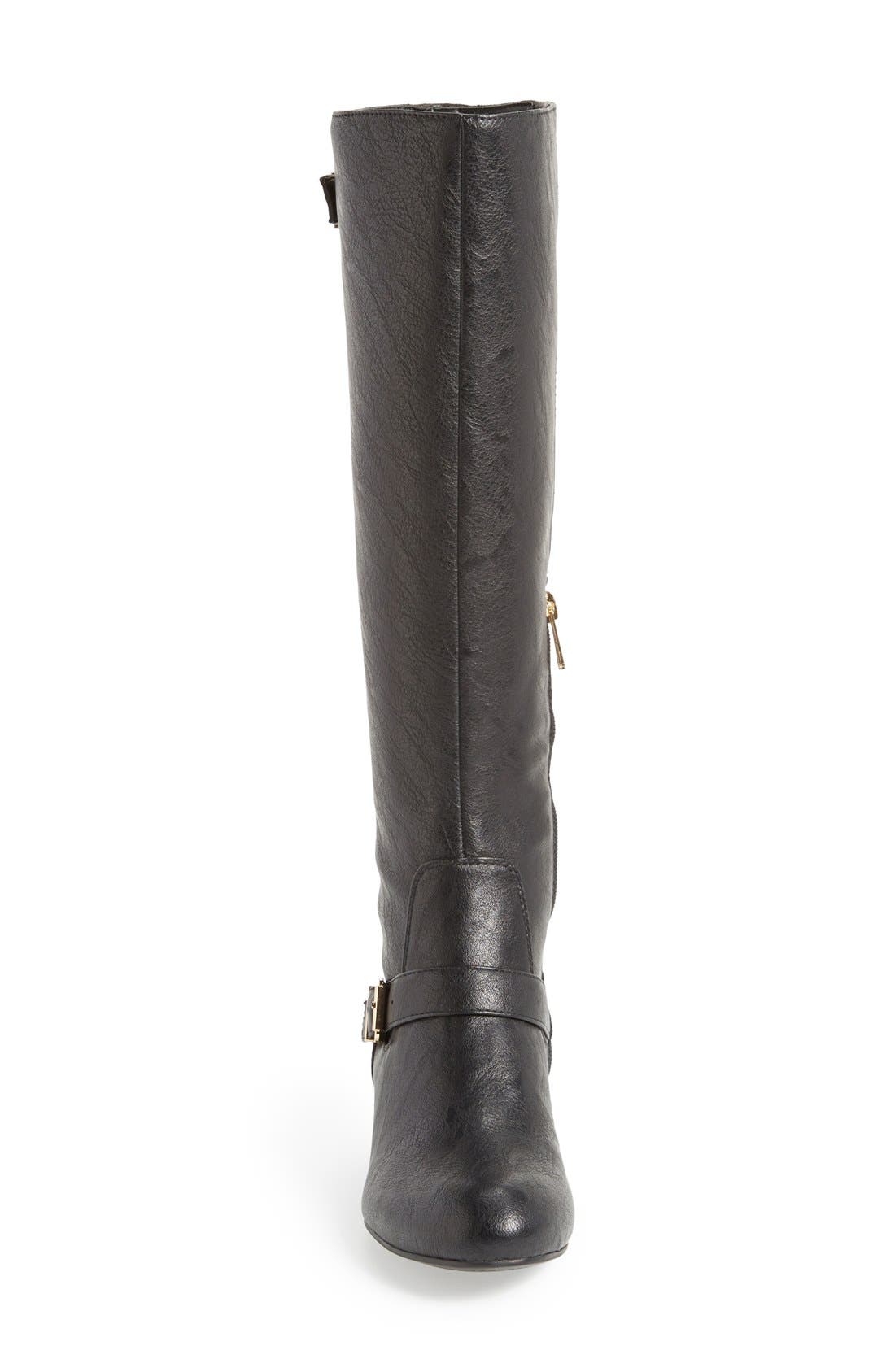 'Blane' Knee High Wedge Boot, Alternate, color, BLACK