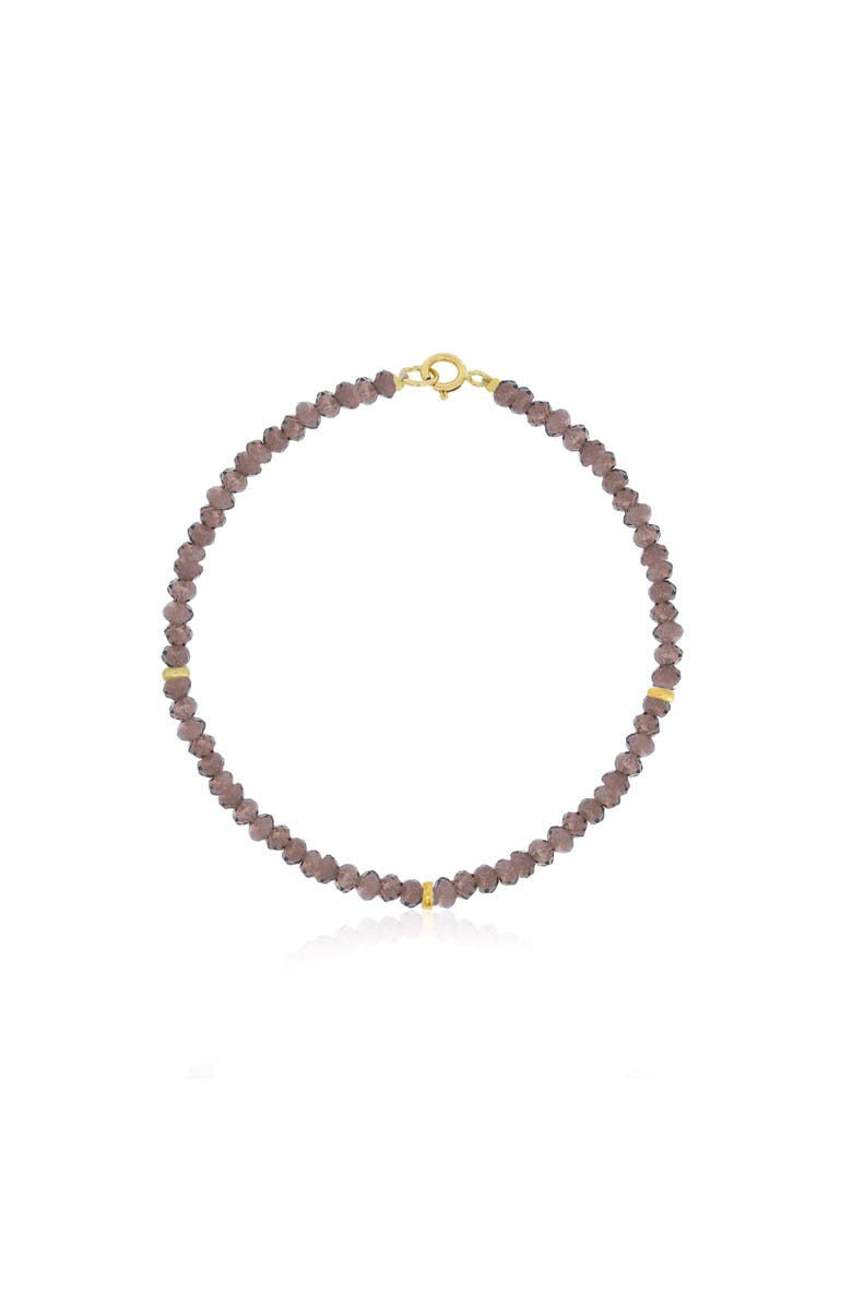 The Lovery Fine Jewelry Smoky Quartz Bead Bracelet, Main, color, Smoky Quartz