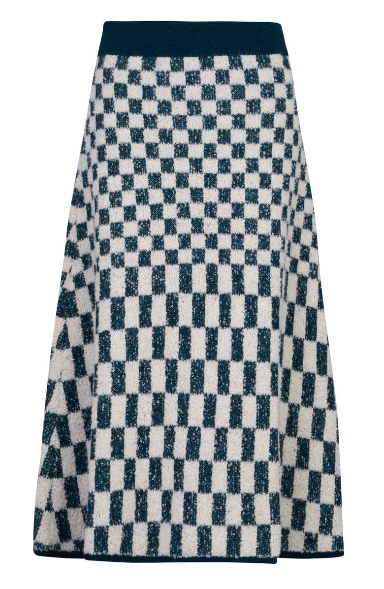 De Loreta Alexandra Alpaca Blend Sweater Midi Skirt, Alternate, color, Forest Chess