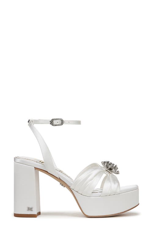 Sam Edelman Janelle Ankle Strap Platform Sandal In Bright White