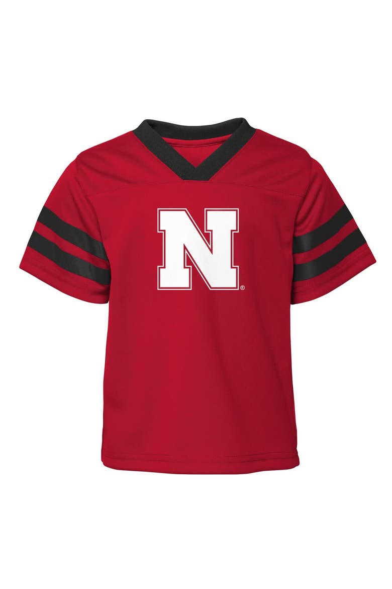 Youth Outerstuff Scarlet Nebraska Huskers Red Zone Two-Piece V-Neck Top and Pants Set, Alternate, color, Scarlet