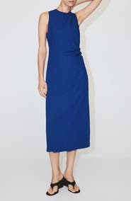 MANGO Ruched Side Tie Dress