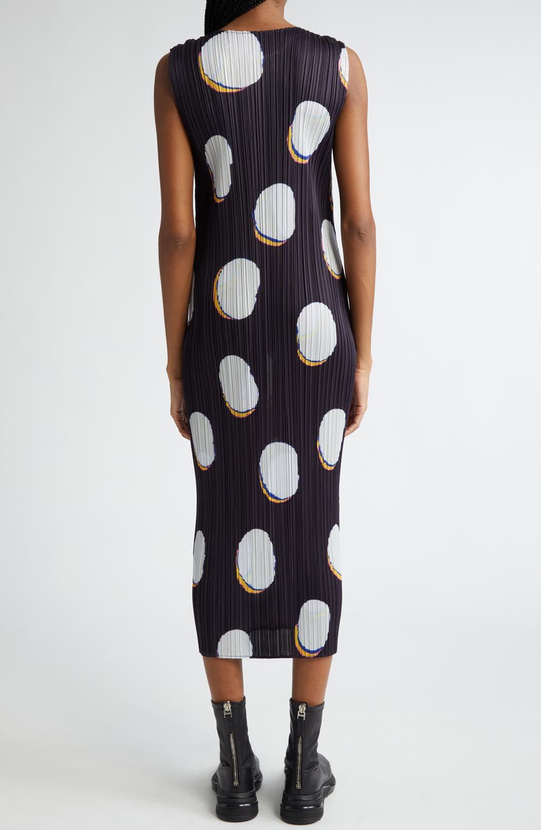 Pleats Please Issey Miyake Bean Dots Pleated Midi Dress, Alternate, color,