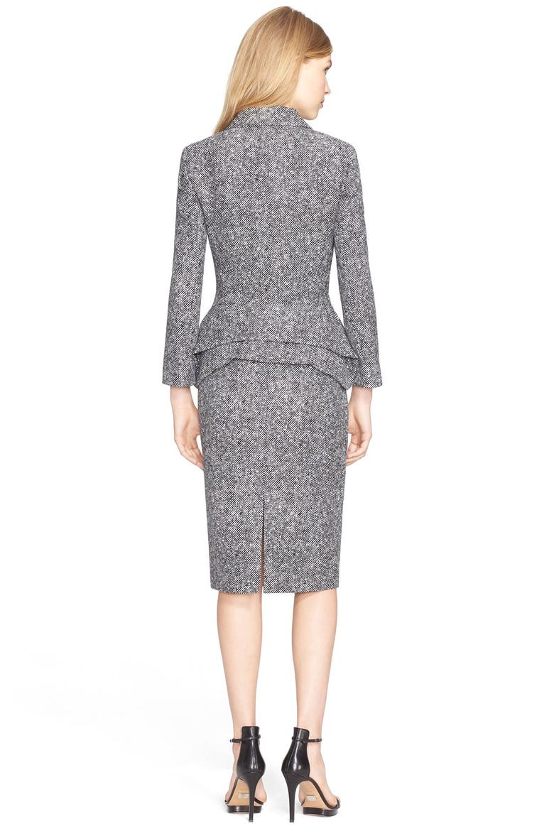 Double Breasted Tweed Jacquard Jacket, Alternate, color, BLACK/ WHITE