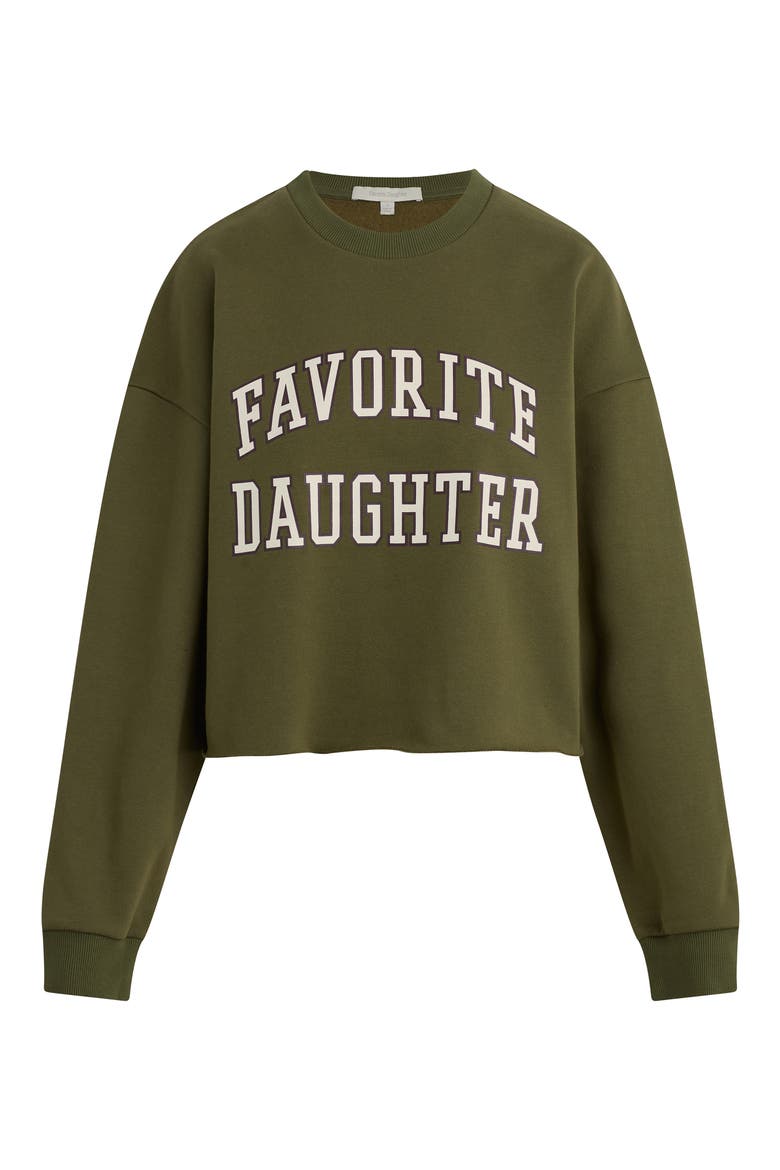 Cropped Collegiate Sweatshirt, Main, color, SMOKETREE/ GARDENIA