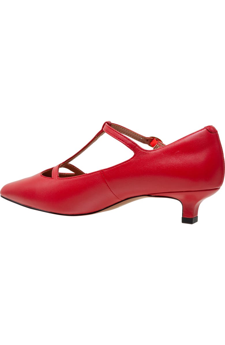 Linea Paolo Celia Pointed Toe T-Strap Pump, Alternate, color, True Red