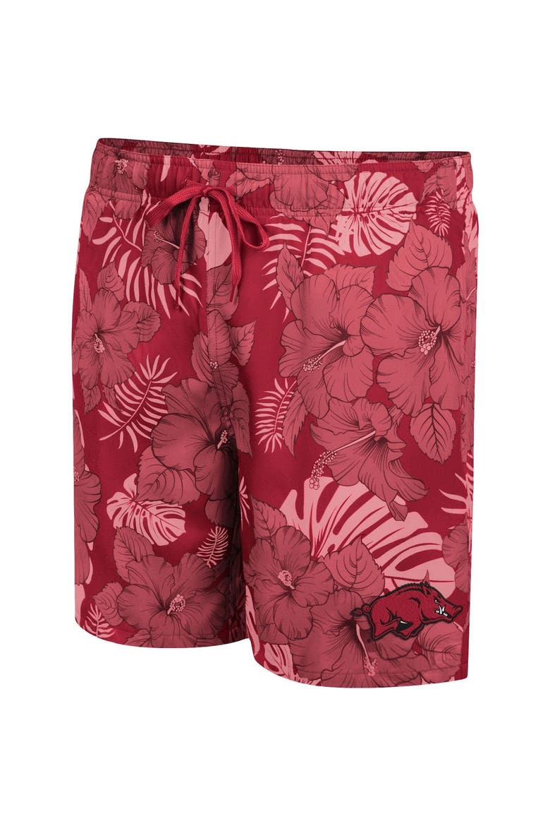 Men's Colosseum Cardinal Arkansas Razorbacks The Dude Swim Shorts, Alternate, color, Cardinal
