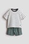 selected Khaki Green/Gray Striped