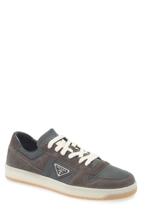Prada Sneakers Downtown In Re-nylon And Gray Suede Men In Metallic