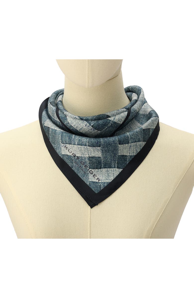 Kurt Geiger London Denim Print Silk Bandana, Alternate, color,