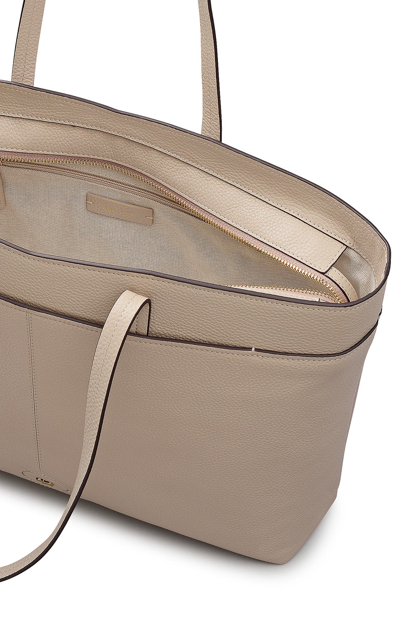 Radley Maldon Mews Large Leather Zip Top Tote, Alternate, color, Porcini