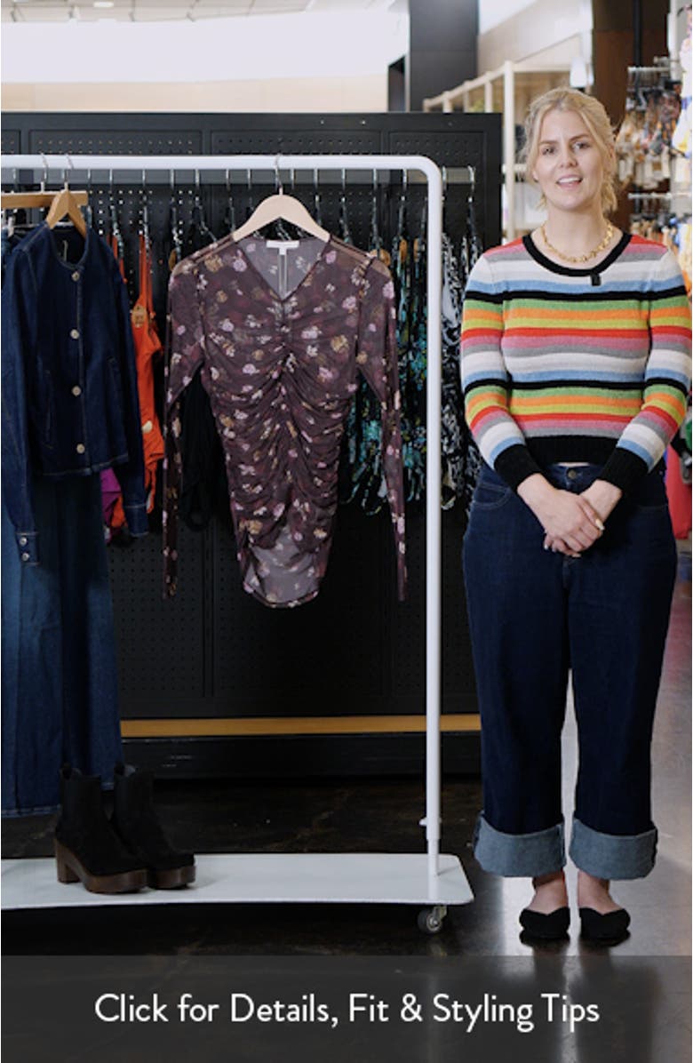 Ruched Sheer Stretch Mesh Top, sales video thumbnail