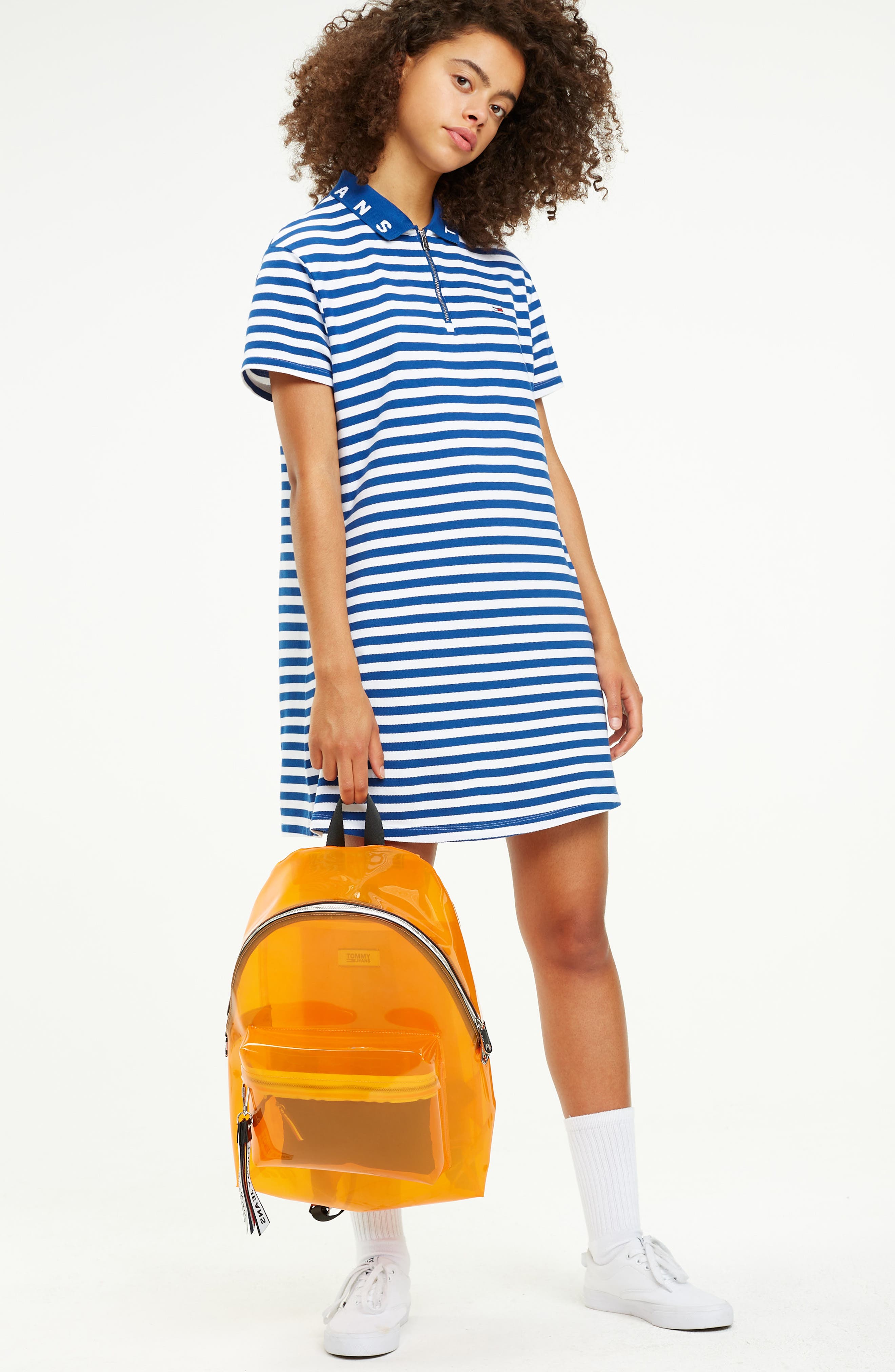Woven Logo Clear Backpack, Alternate, color, RADIANT YELLOW