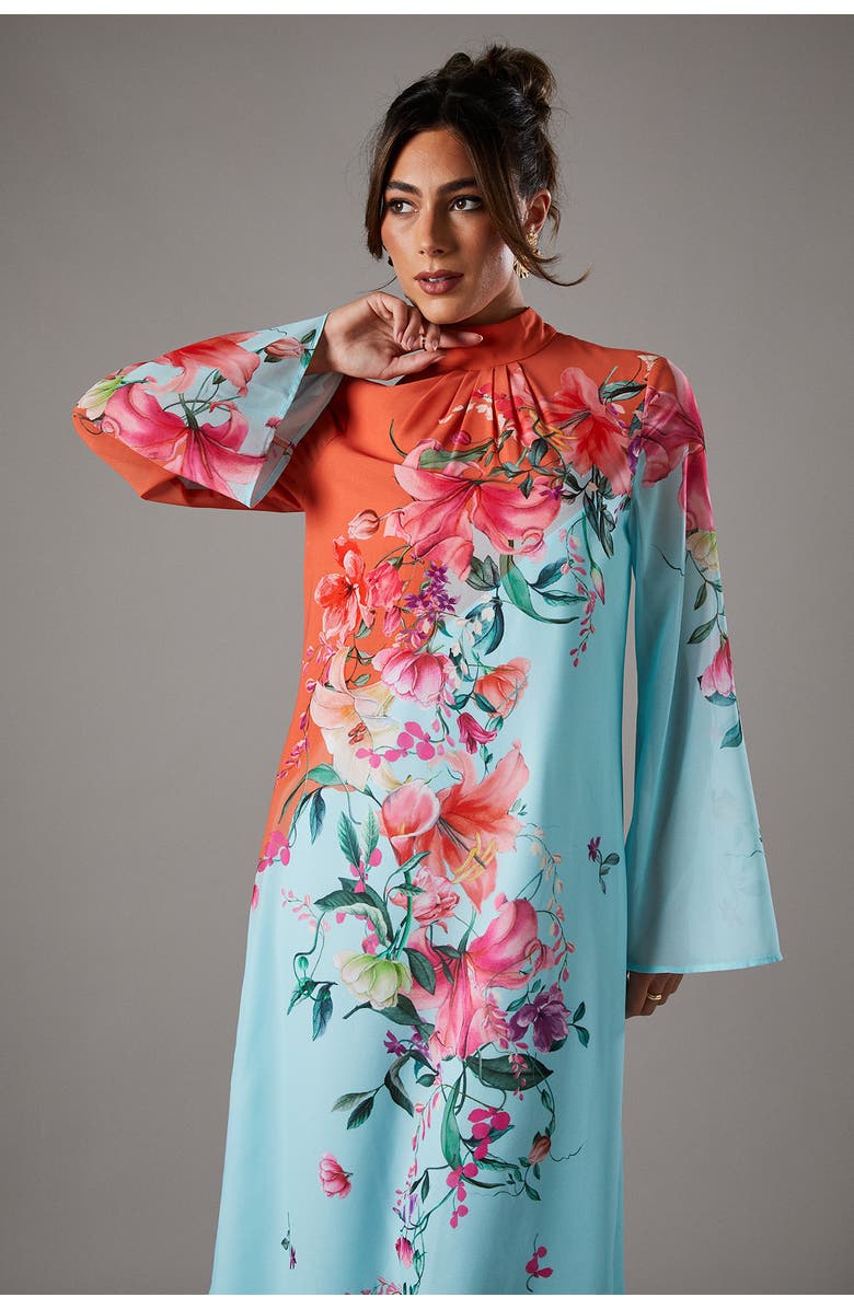 Coast Printed Tie Back Column Maxi Dress, Alternate, color, Multi