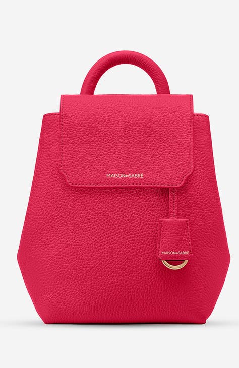 Mini pink leather backpack best sale