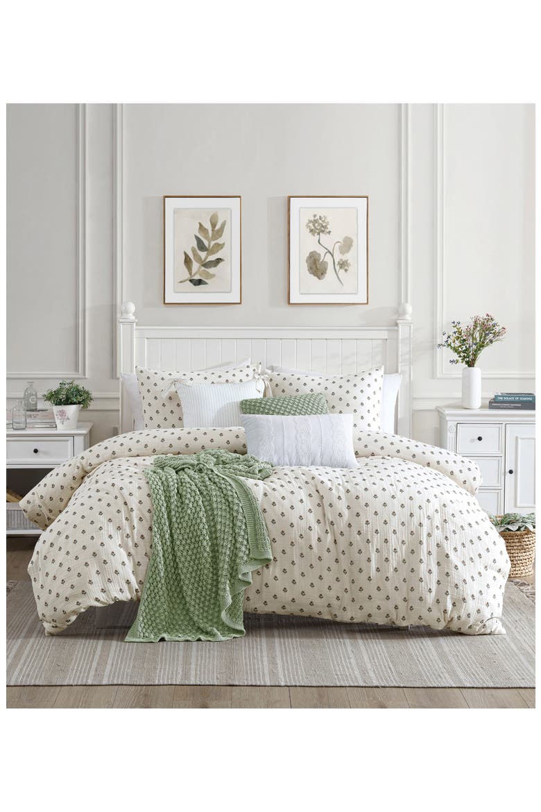 Block Print Cotton Gauze Duvet & Shams Set, Alternate, color, IVORY MULTI