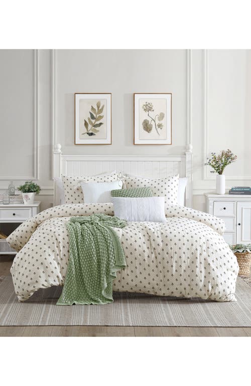 Peri Home Block Print Cotton Gauze Duvet & Shams Set In White