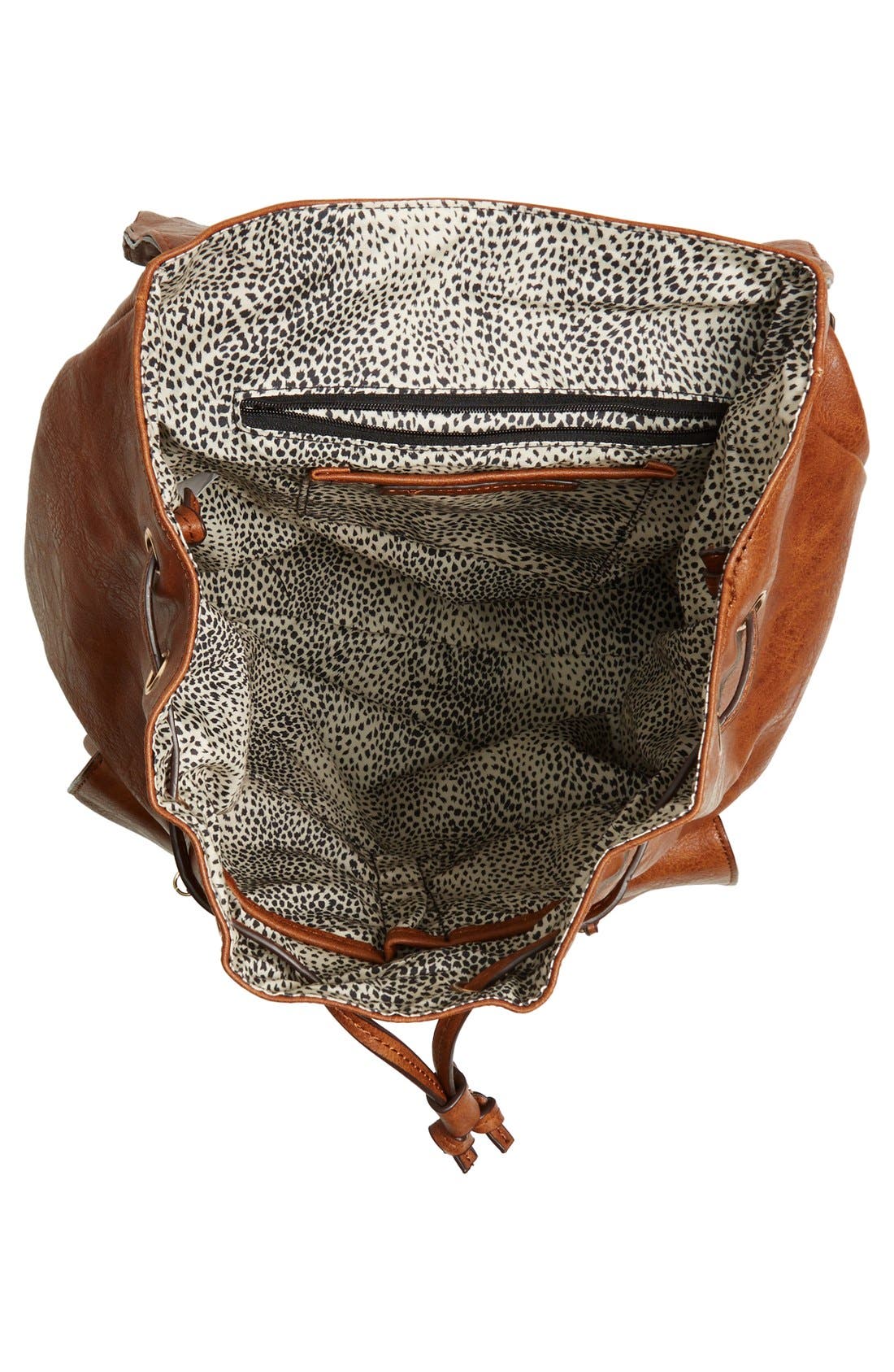 Emery Faux Leather Backpack, Alternate, color, BROWN