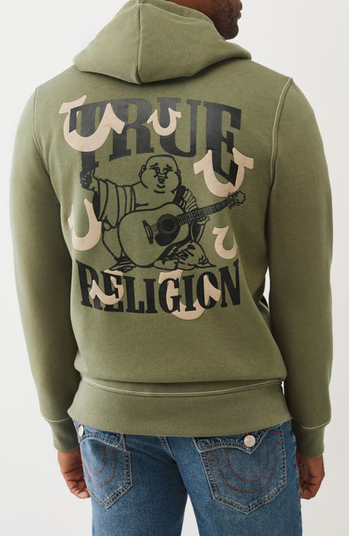 True Religion Floating Horseshoe Zip Hoodie In Brown