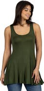 24seven Comfort Apparel Scoop Neck Sleeveless Tunic Top