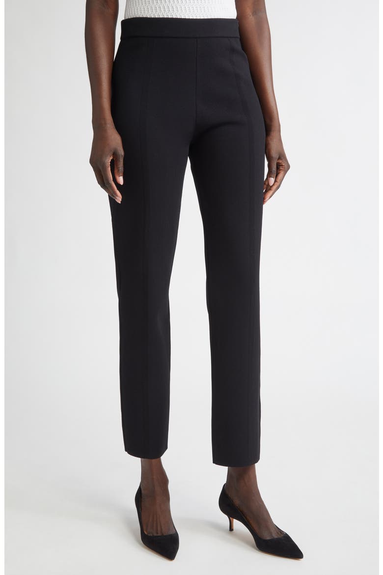 Knit Ankle Pants, Main, color, BLACK