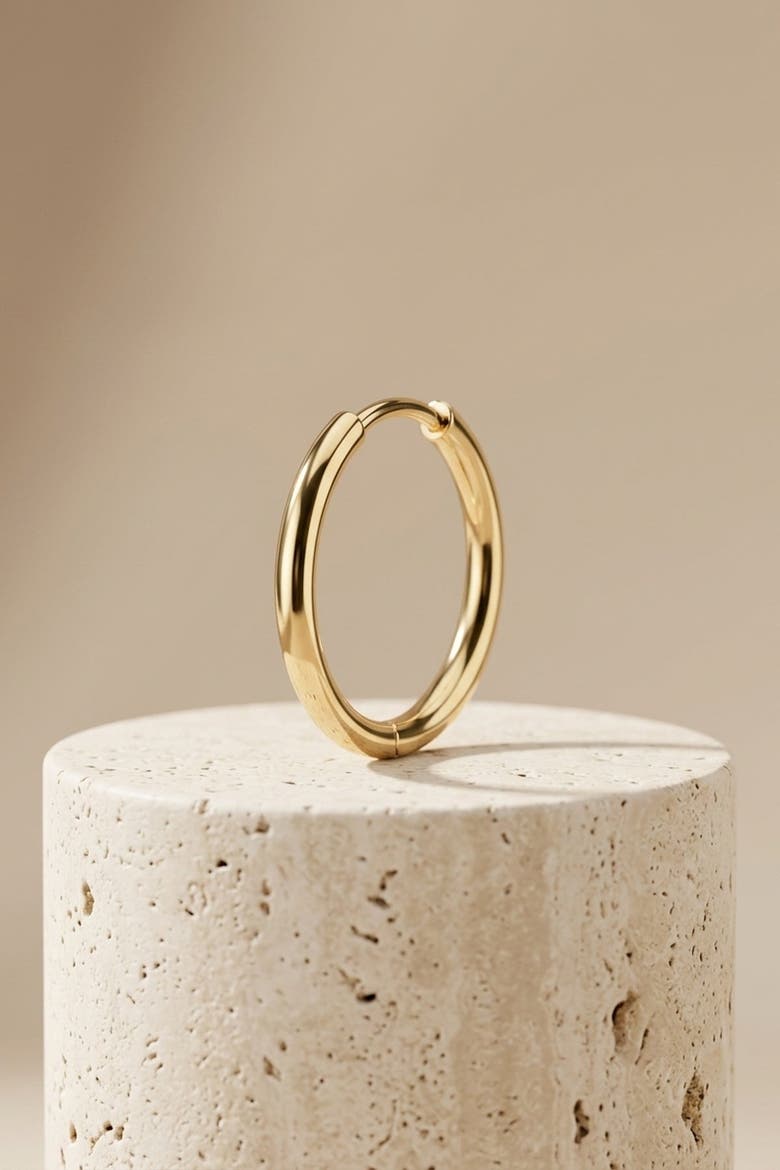 14K Gold Hoop Classic Single Earring, Alternate, color, 14 K Yellow Gold