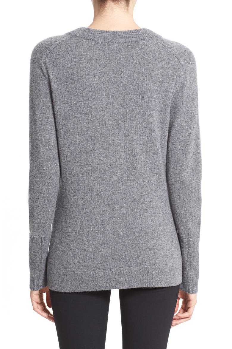 'Alexis' V-Neck Cashmere Tunic Sweater (Nordstrom Exclusive), Alternate, color, CHARCOAL