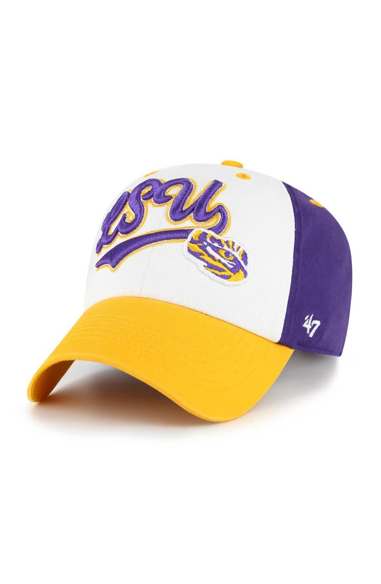 '47 Youth '47  White LSU Tigers Scooter Clean Up Adjustable Hat, Main, color, White