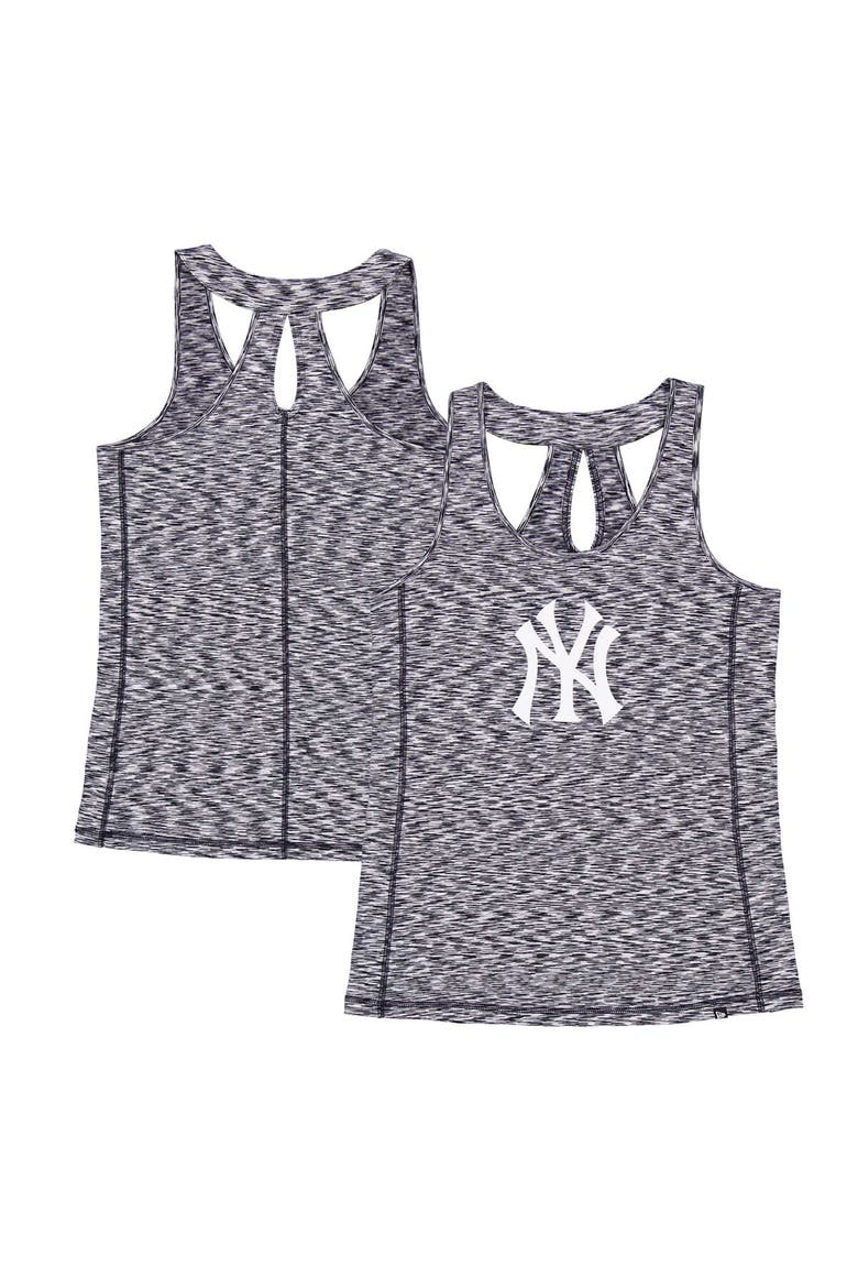 Women's New Era Navy New York Yankees Space Dye Keyhole Back Tank Top, Alternate, color, Navy
