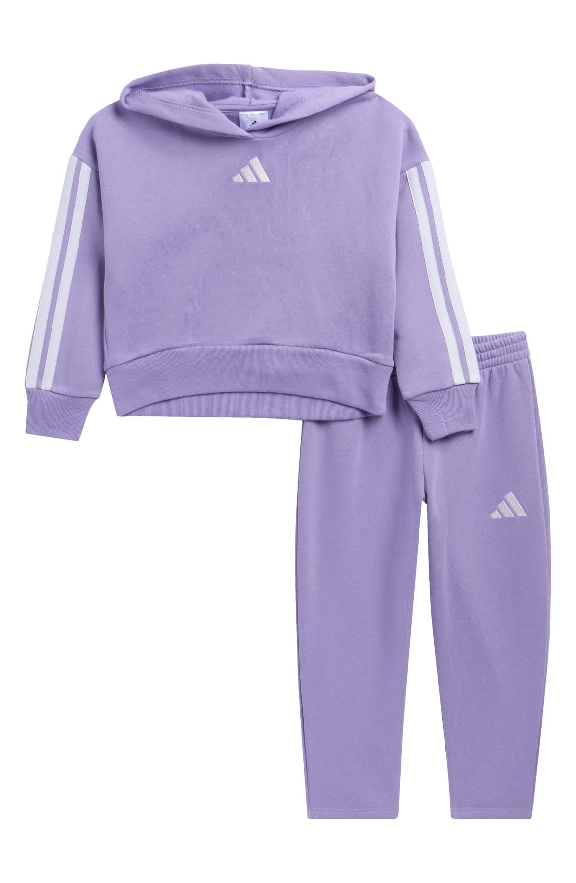 adidas Kids' 3-Stripes Fleece Hoodie & Pants Set