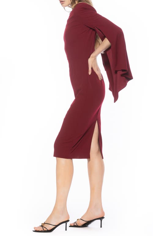 Alexia Admor Brooklyn Long Sleeve Sheath Dress In Burgundy