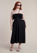 ELOQUII Bead-Detail Strap Midi Skirt