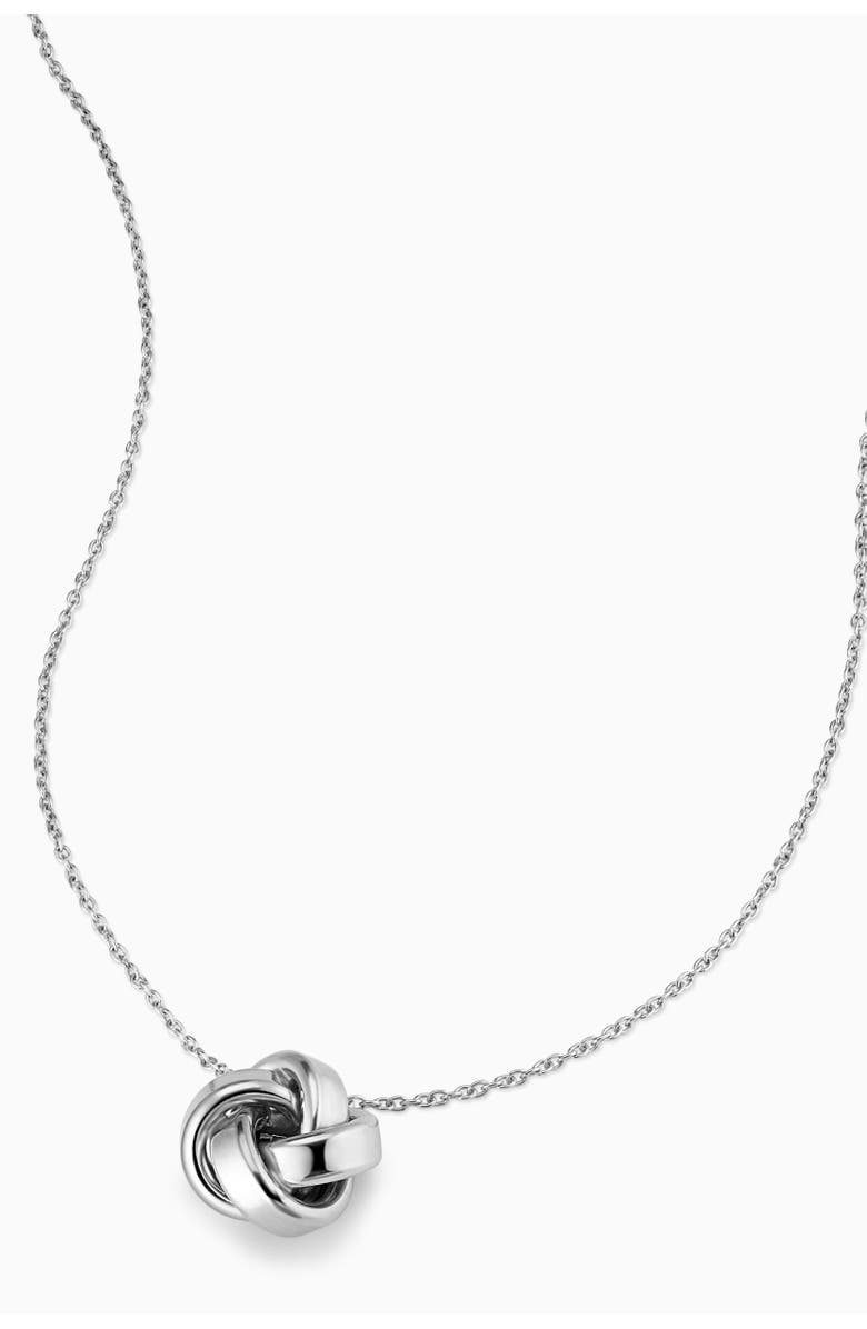 Oradina Sterling Silver Eternal Knot Pendant Necklace, Alternate, color, Silver