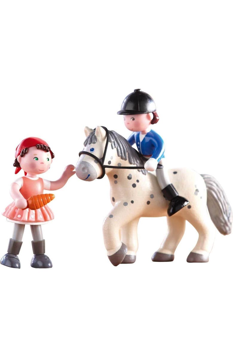 HABA Little Friends Horse Pippa - 4.5" Dapple Grey Mare Toy Figure, Alternate, color, White Multi