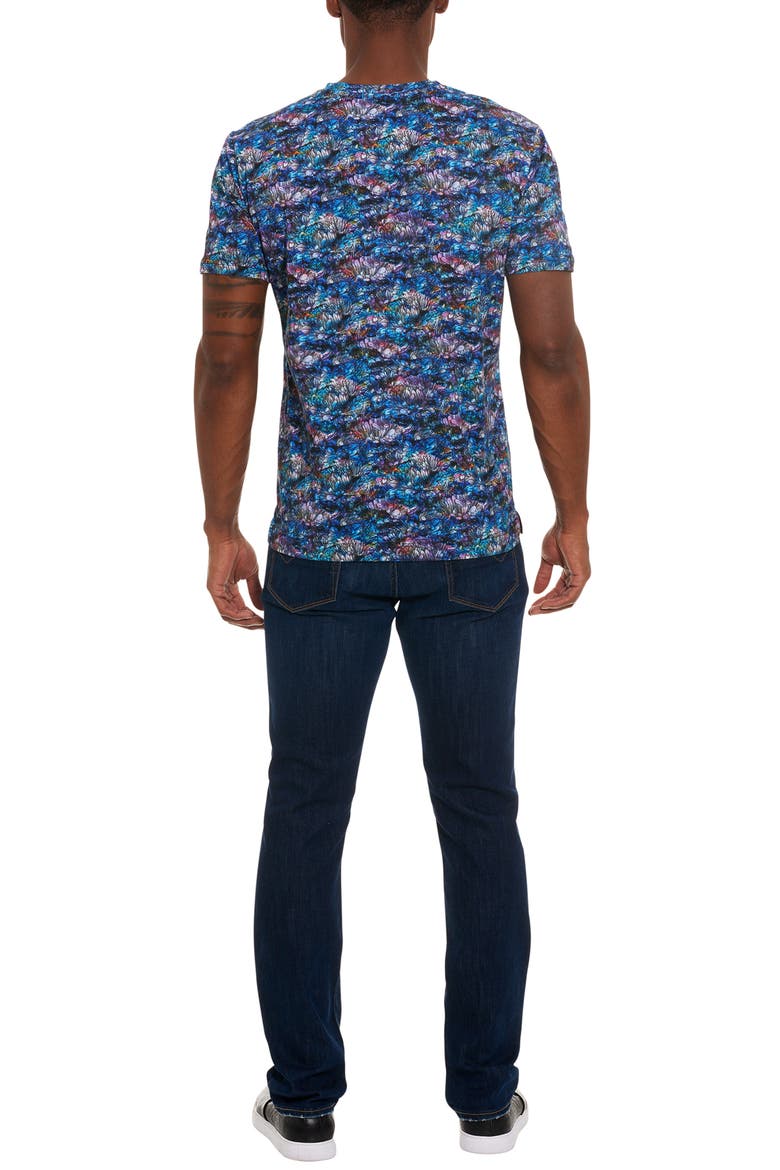 Flower in Space Cotton T-Shirt, Alternate, color, BLUE/MULTI