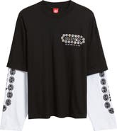 ICECREAM Jupiter Layered Long Sleeve Cotton Graphic T-Shirt