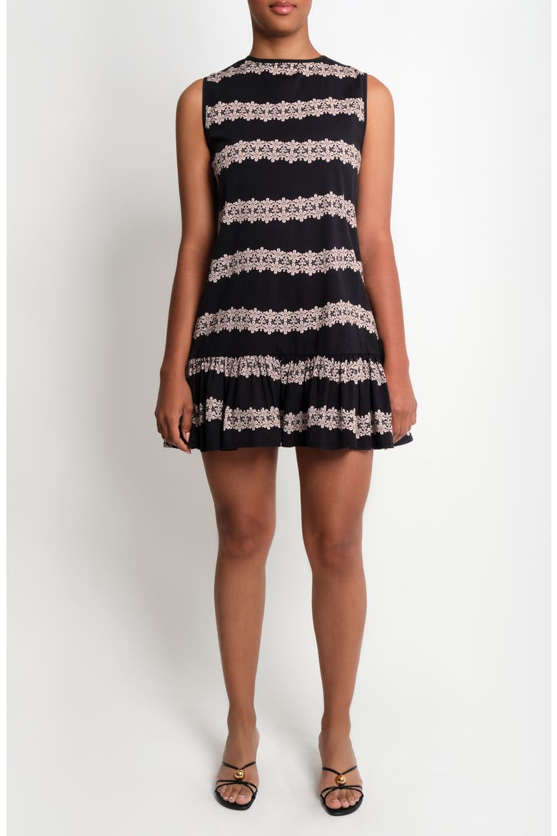 The River Stretch Cotton Shift Minidress, Main, color, 2 LINES MACRAME