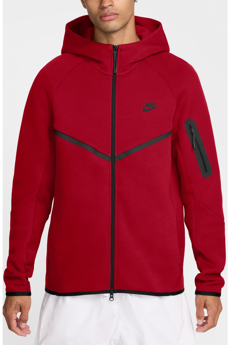 Tech Windrunner Zip Hoodie, Main, color, GYM RED/ BLACK
