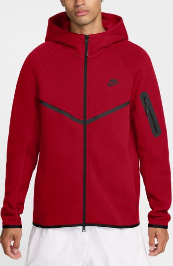 【NIKE】 Tech Fleece Windrunner ★ Hoodies ★ BHR Nike Tech Fleece Windrunner Men's M FullZip Red Heather