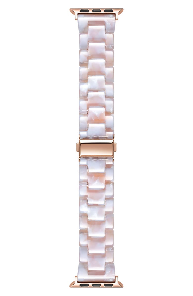 The Posh Tech Claire Tortoiseshell Print Apple Watch<sup>®</sup> Watchband, Main, color, Blush Tortoise